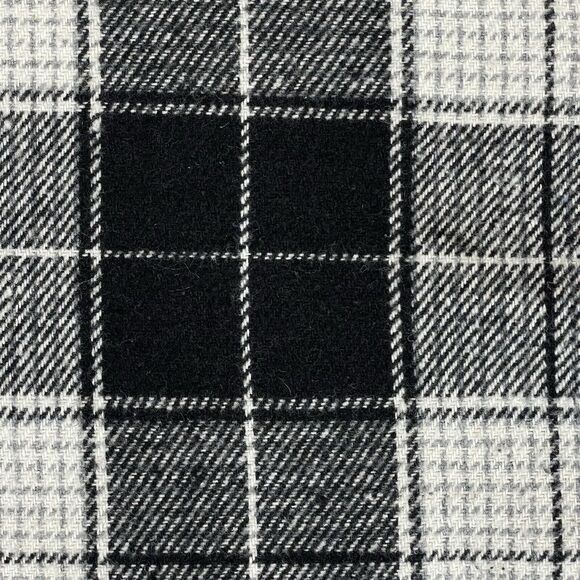 Thick Flannel Button Up High Low Women's M/L Black White Plaid Cozy Lagenlook - Picture 14 of 16